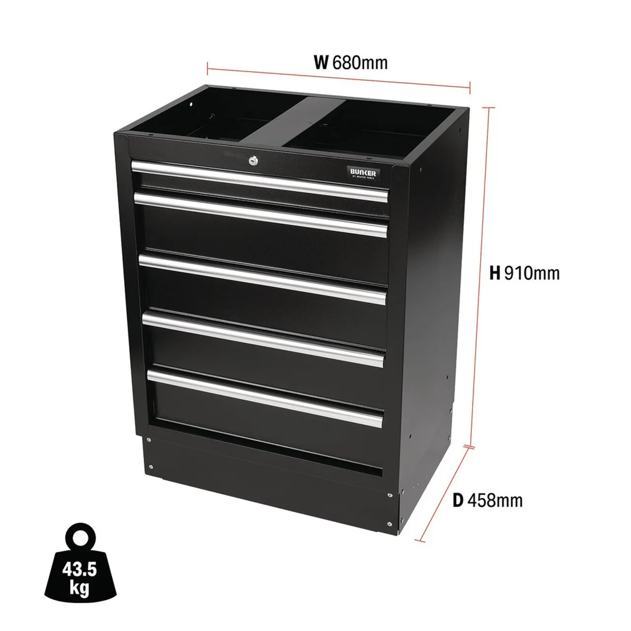 BUNKER D31387 Modulaire vloerkast, 5 lades