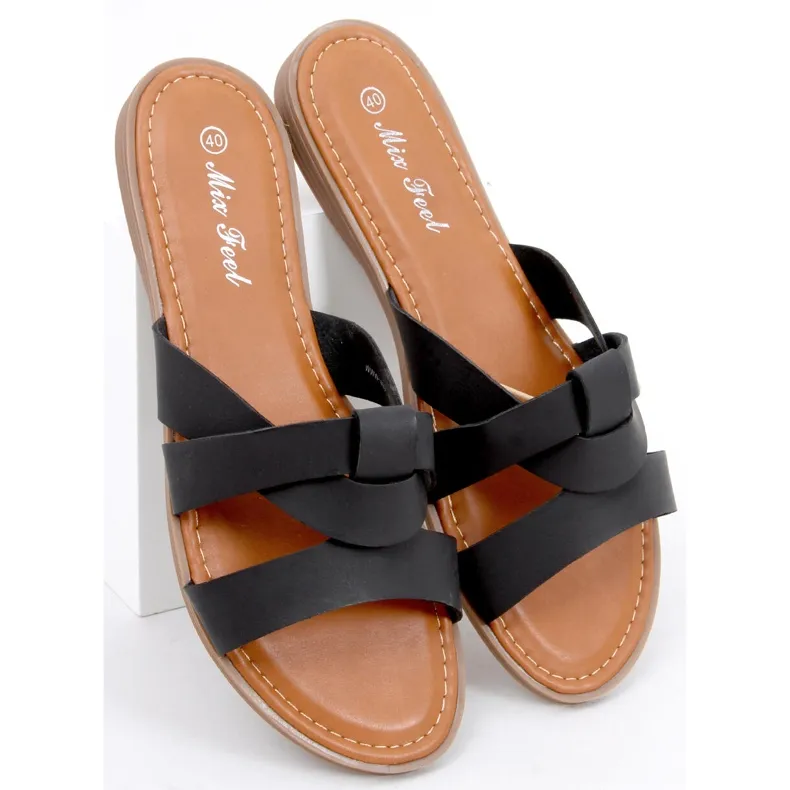 Dames Cross Pantoffels Poppy Zwart