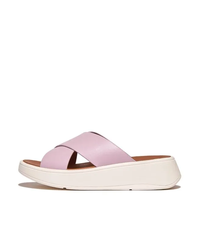 FITFLOP FMODE FLATFORM CROSS SLIDES WILD LILAC SLIPPERS