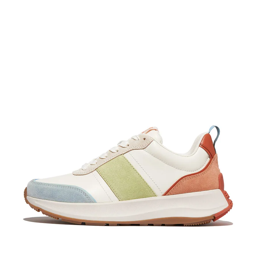 FITFLOP FMODE FLOWLEATHER & SUEDE MIX APRICOT MIX SNEAKERS / VETERSCHOENEN