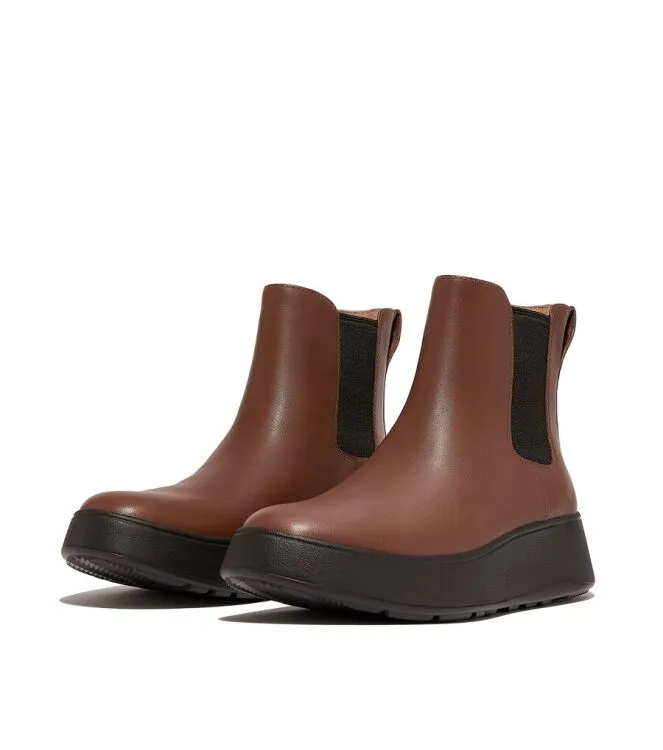 FITFLOP FMODE LEATHER FLATFORM CHELSEA BOOTS RICH BROWN LAARZEN