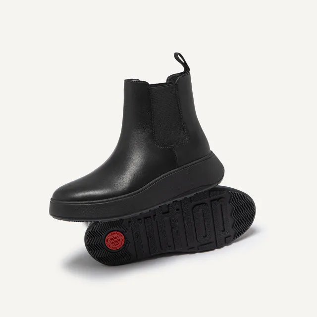FITFLOP FMODE LEATHER FLATFORM CHELSEA BOOTS