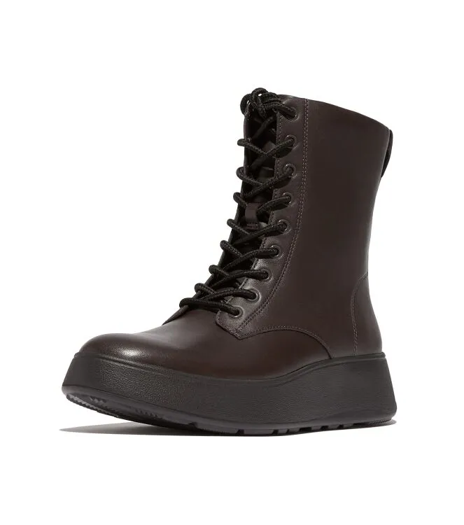 FITFLOP FMODE LEATHER LACEUP FLATFORM ANKLE BOOTS VETERBOOTS
