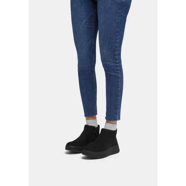 FITFLOP FMODE SUEDE FLATFORM ZIP ANKLE BOOTS