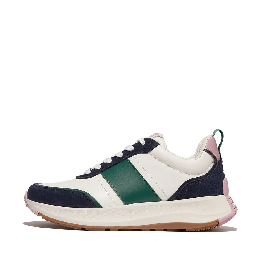 FITFLOP FITFLOP FMODE FLOW SNEAKER  LEATHER & SUEDE MIX MIDNIGHT NAVY SNEAKERS / VETERSCHOENEN