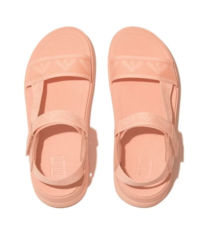 FITFLOP FITFLOP SURFF SANDAL  WOVEN DEVICE PEACH PARFAIT SLIPPERS