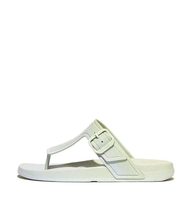 FITFLOP IQUSHION IRIDESCENT ADJUSTABLE BUCKLE FLIPFLOPS SLIPPERS