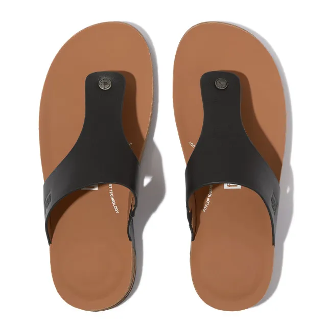 FITFLOP IQUSHION MEN'S LEATHER TOEPOST SANDALS