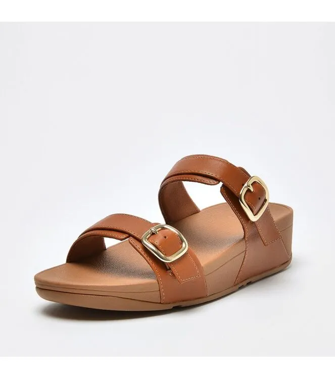 FITFLOP LULU ADJUSTABLE SLIDE  LEATHER SLIPPERS