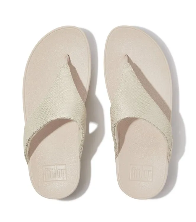 FITFLOP LULU GLITZCANVAS PLATINO SLIPPERS