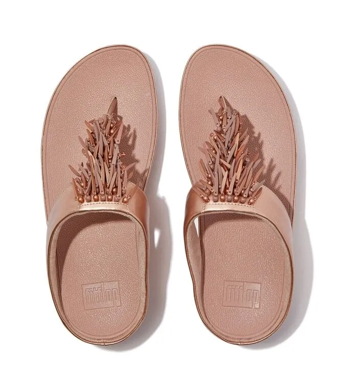 FitFlop Rumba Beaded Metallic rose gold Slippers