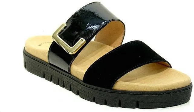 Gabor slippers 83.740.17 zwart suede lak , Zwart, Dames
