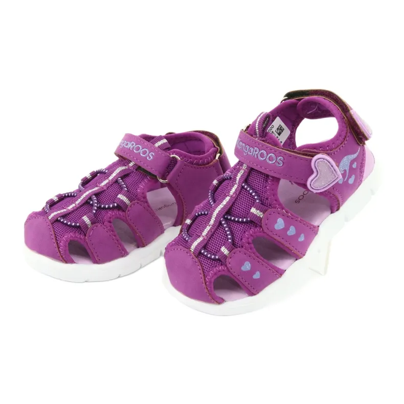 KangaRoos Sandalen meisjes met hartjes Kangoeroes 02035 paars roze grijs
