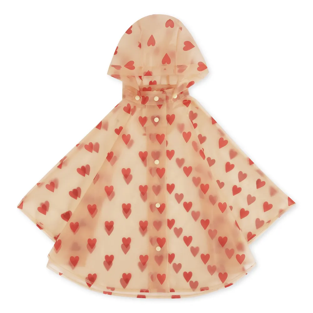 Konges Slojd Brume rain poncho Mon grande amour regenjas regenponcho met hartjes