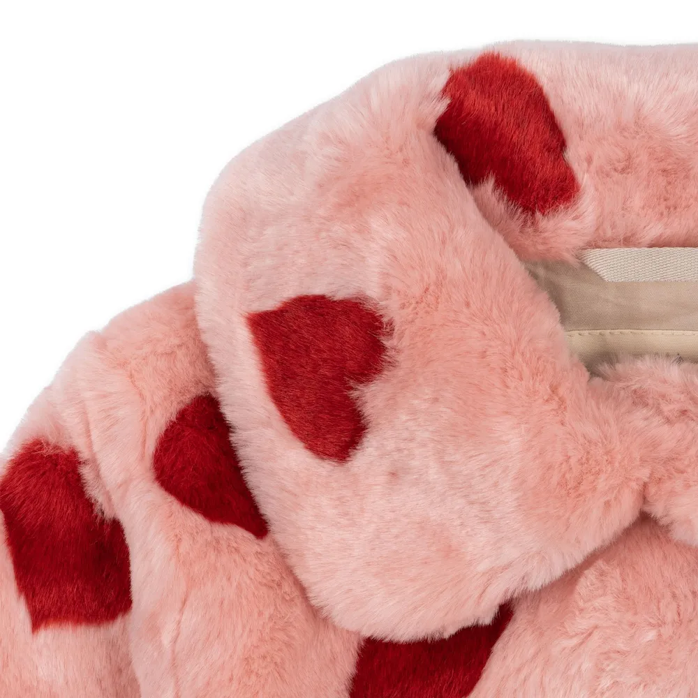 Konges Slojd Fuzzie coeur mellow mantel/winterjas roze met hartjes