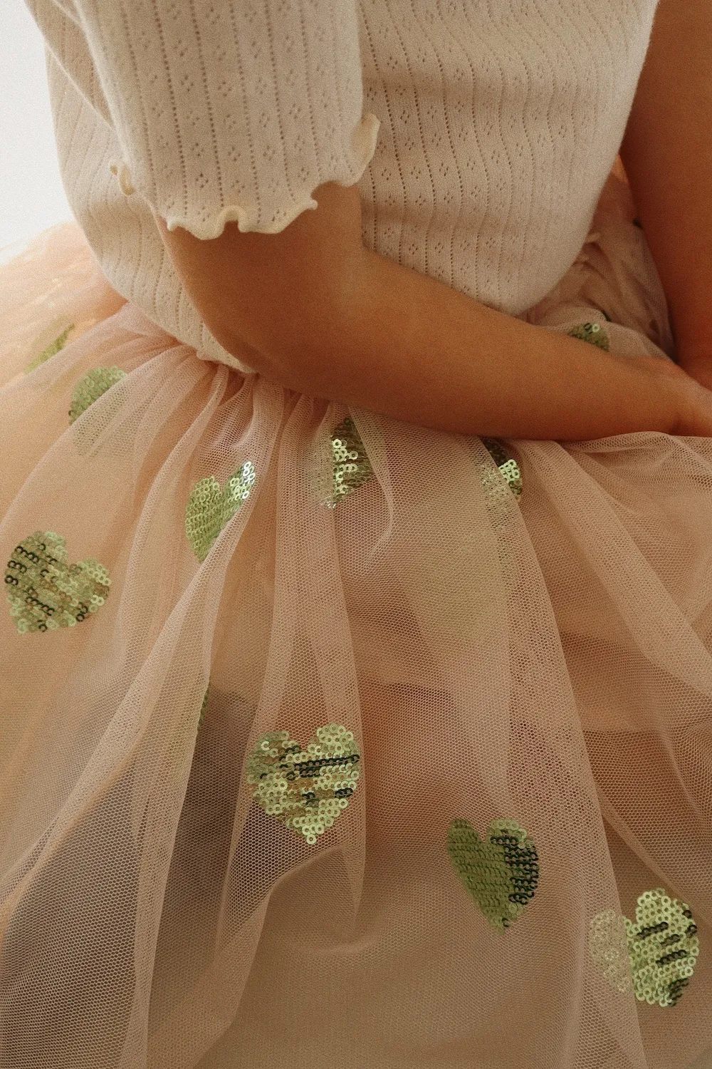 Konges Slojd Yvonne coeur verde ballerina rokje groene hartjes