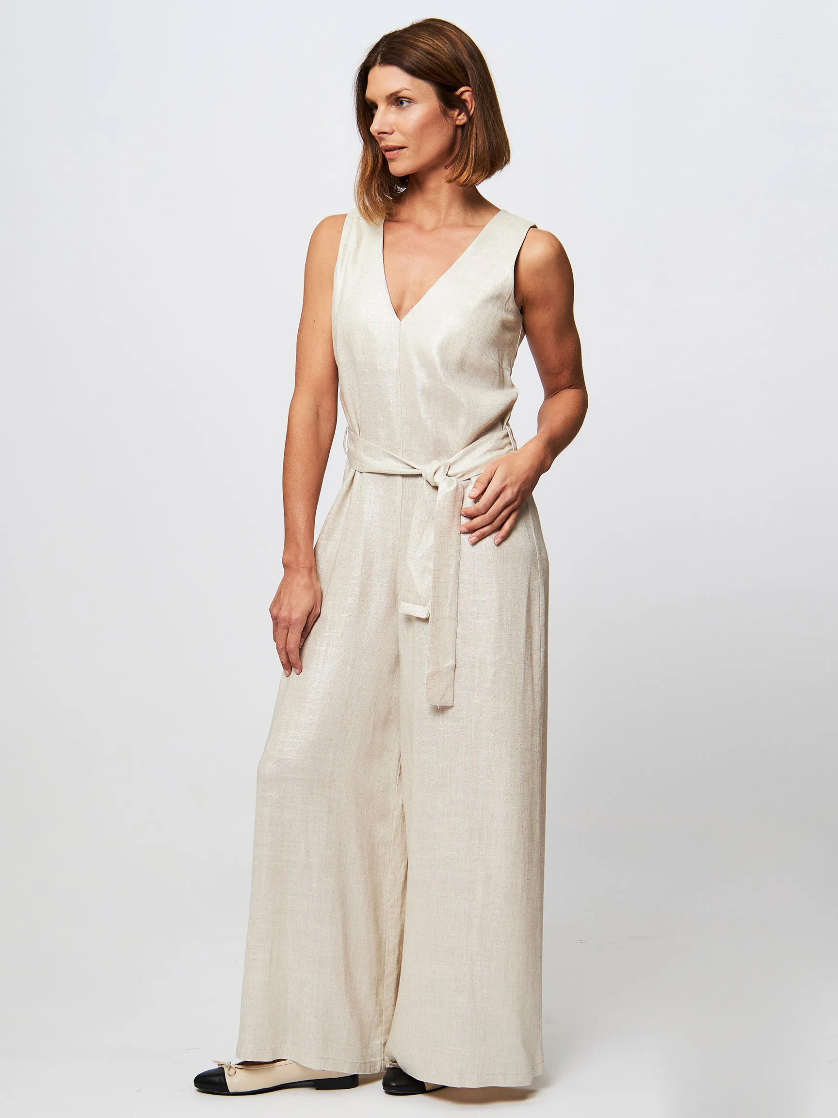 La Fee Maraboutee Lomee, linnen/viscosemix jumpsuit met coating