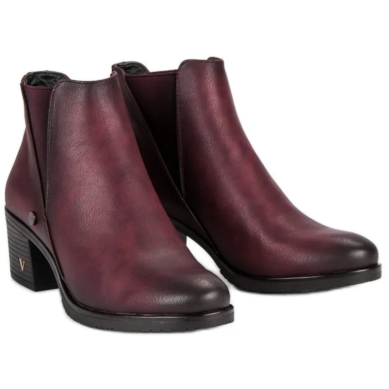Laarzen Chelsea Boots op hak VINCEZA rood