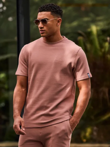 MALELIONS MALELIONS SIGNATURE WAFFLE TSHIRT  LIGHT MAUVE