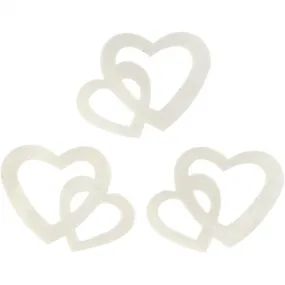 pailetten hartjes wit 31x22 mm 10 gram