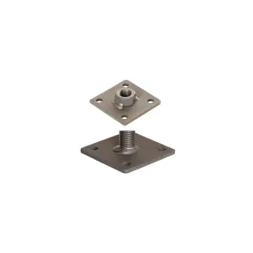 Pitzl paaldrager M24, lengte 150mm en onderplaat 100x100x6mm met bovenplaat met vastgelaste moer 100x100x6