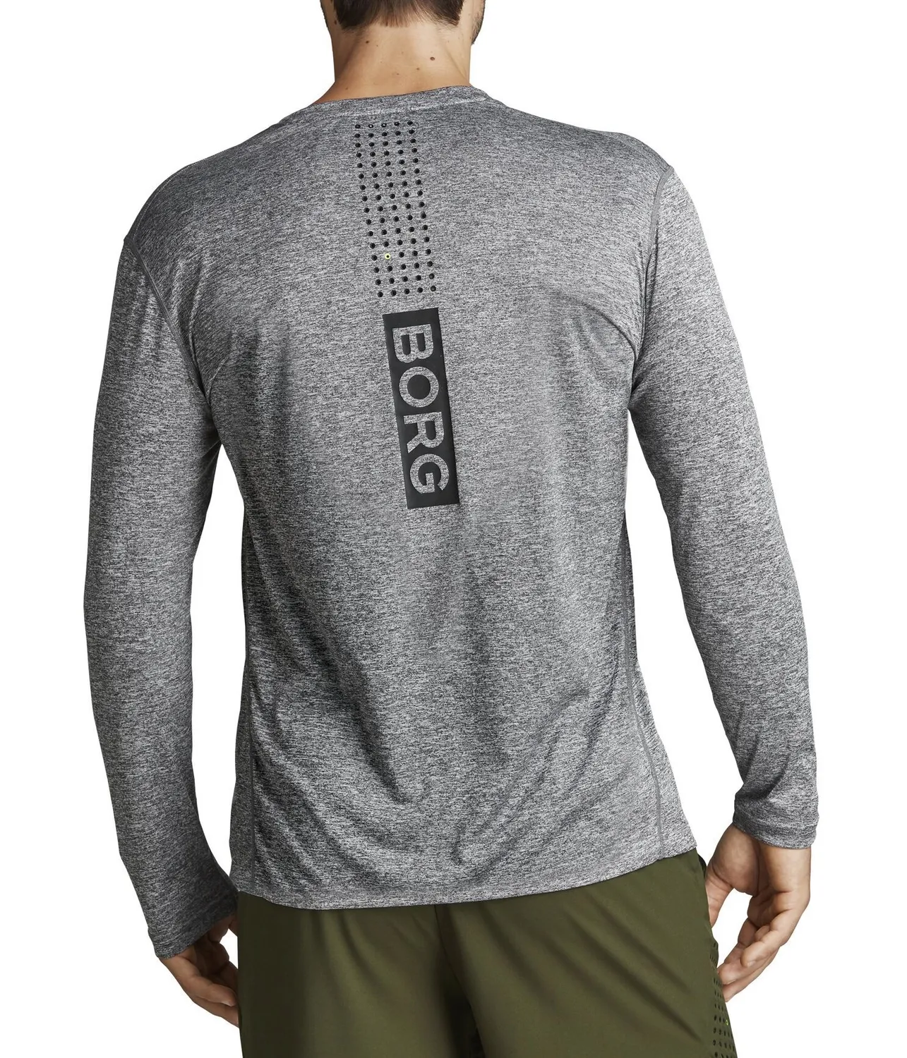 Shirt Björn Borg Men LS Perf Tee Axton Anthracite Grey Melange