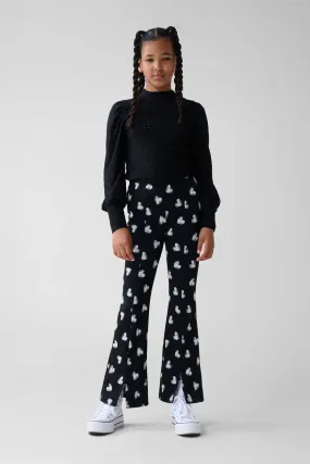 Shoeby broek met hartjes zwart/wit  