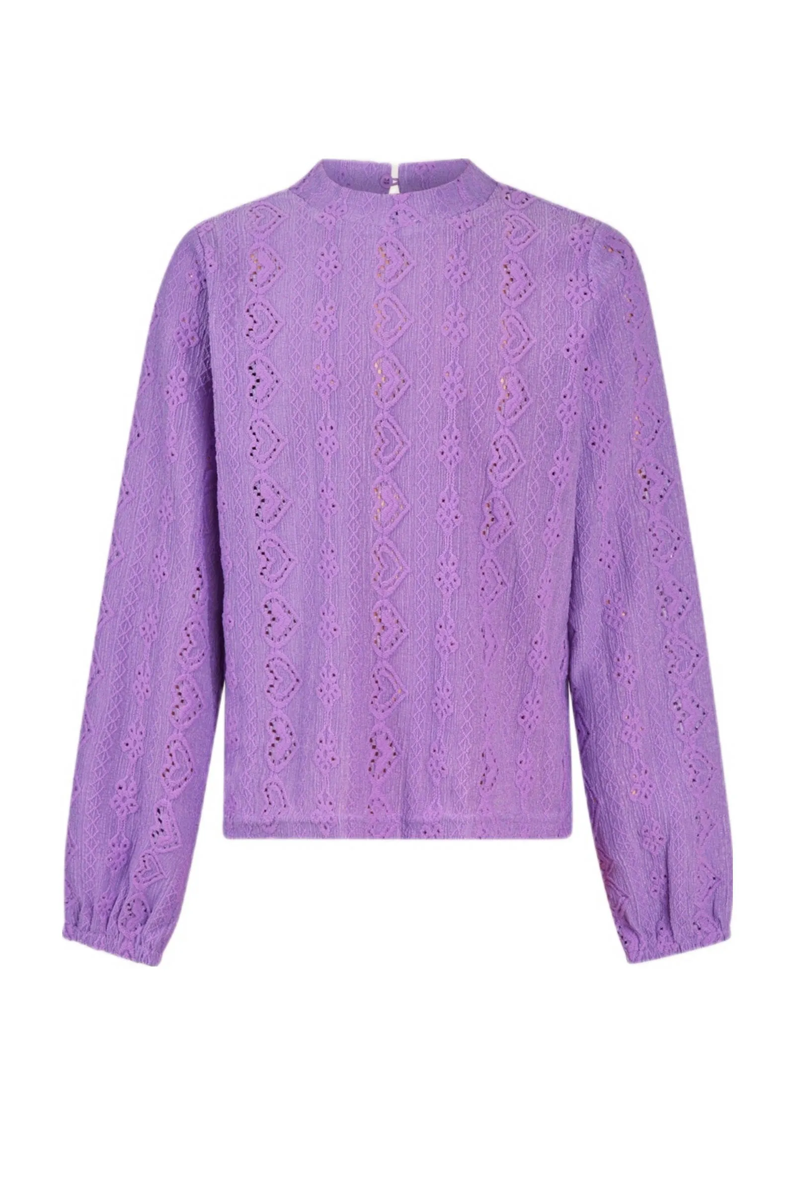 Shoeby top met hartjes en open detail paars  