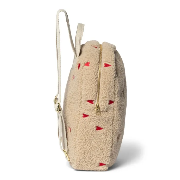 Studio Noos Rugzak Creme Hartjes Teddy Mini