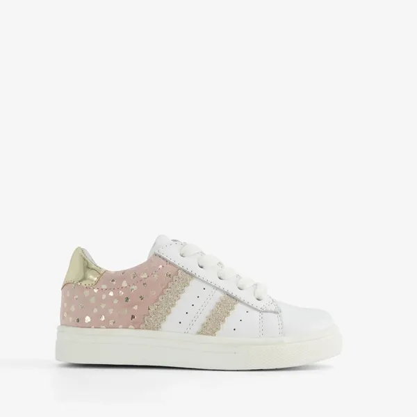 TwoDay leren meisjes sneakers met gouden hartjes