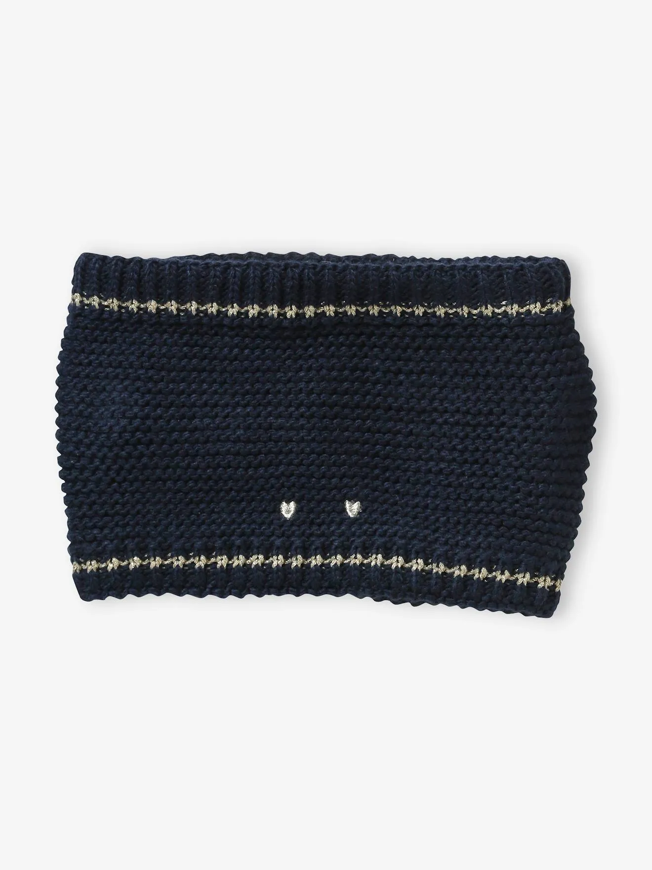 VERTBAUDET  SET MUTS + SNOOD + HANDSCHOENEN MET HARTJES MEISJE  INKTPRINT